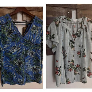 Ophelia Roe Womens bundle Floral Blouse Lightweight Business casual large
